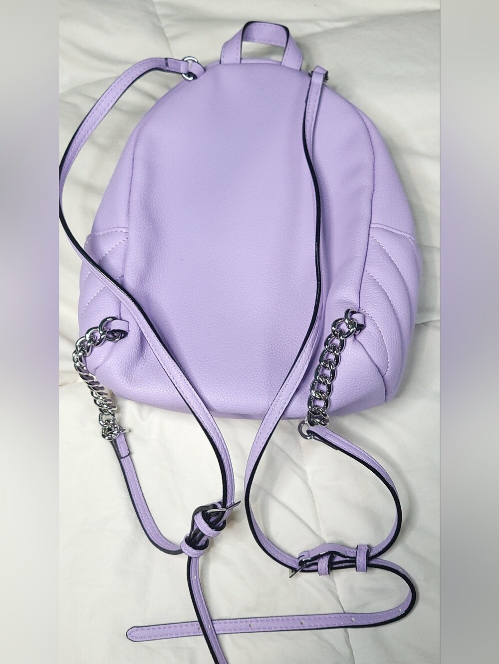 Victoria's Secret Lilac Quilted Mini Backpack with Chain Accent - Picture 5 of 10